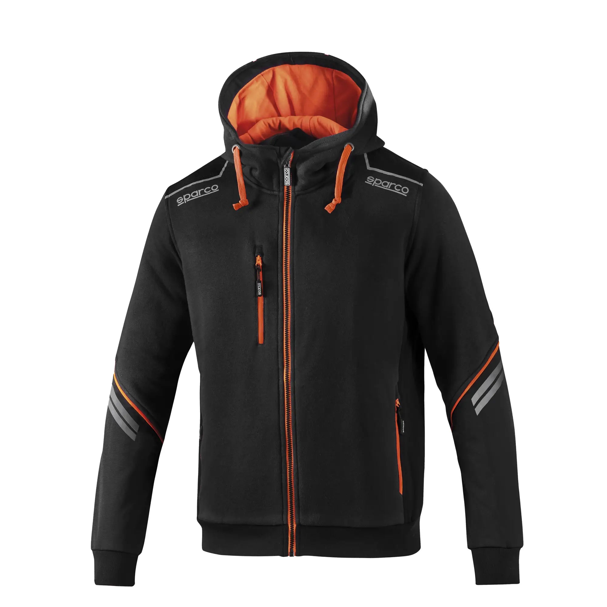 COLORADO nero/arancione – Felpa da lavoro tecnica full zip con cappuccio