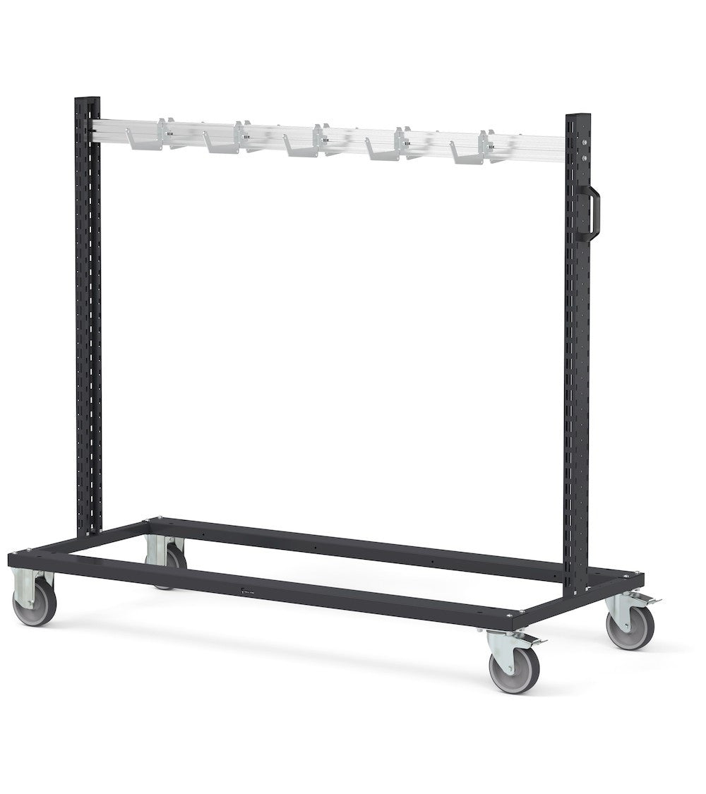 BINCART1504, Carrello per Imbracature Grigio Antracite con Ganci e Ruote