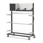 BINCART1506, Carrello Rastrelliera Pannello Forato Pensile Grigio Antracite 1552x668x1965mm