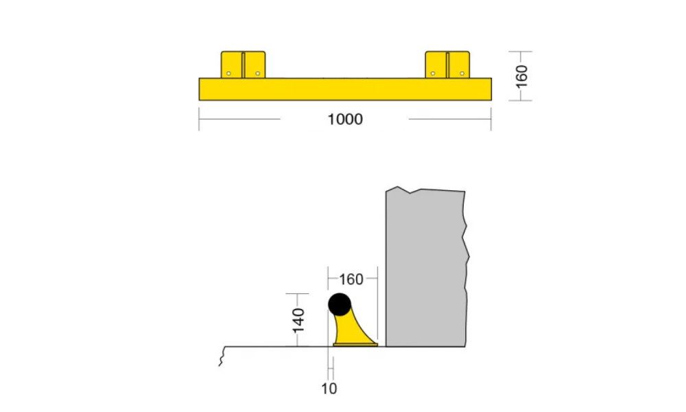 Separatore lineare tubolare - 1000 x 140h mm