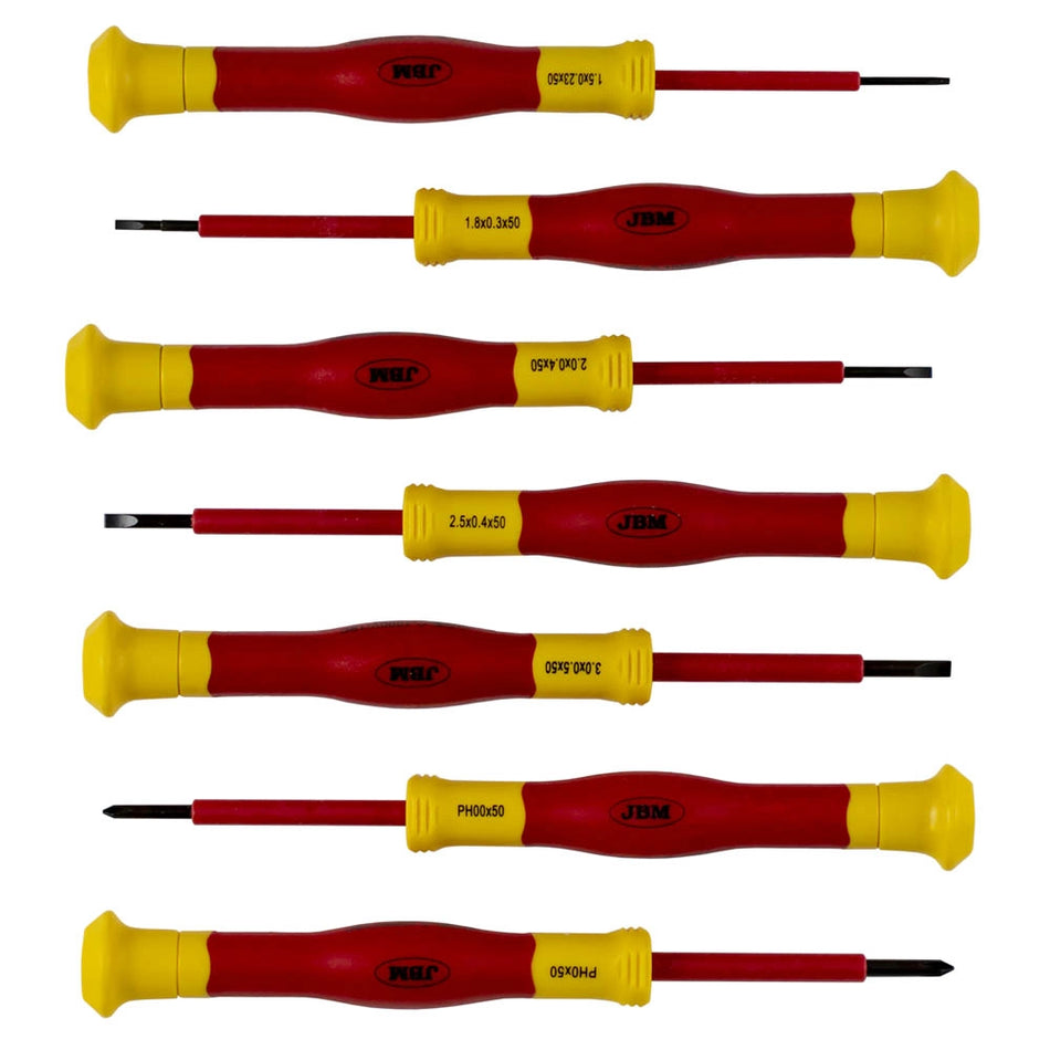 Set of 7 electrically insulated screwdrivers 1.000v