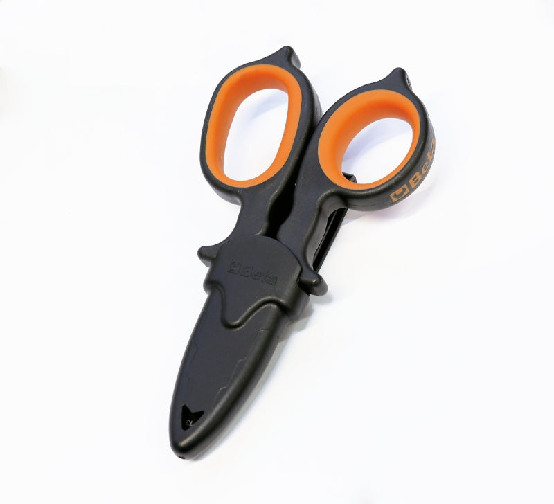 Double-action electrician's scissors with DLC-coated stainless steel cutter profiles H-SAFE - 1128BAX-HS