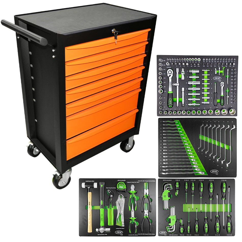 Orange trolley 7 drawers with equipment included n.52393