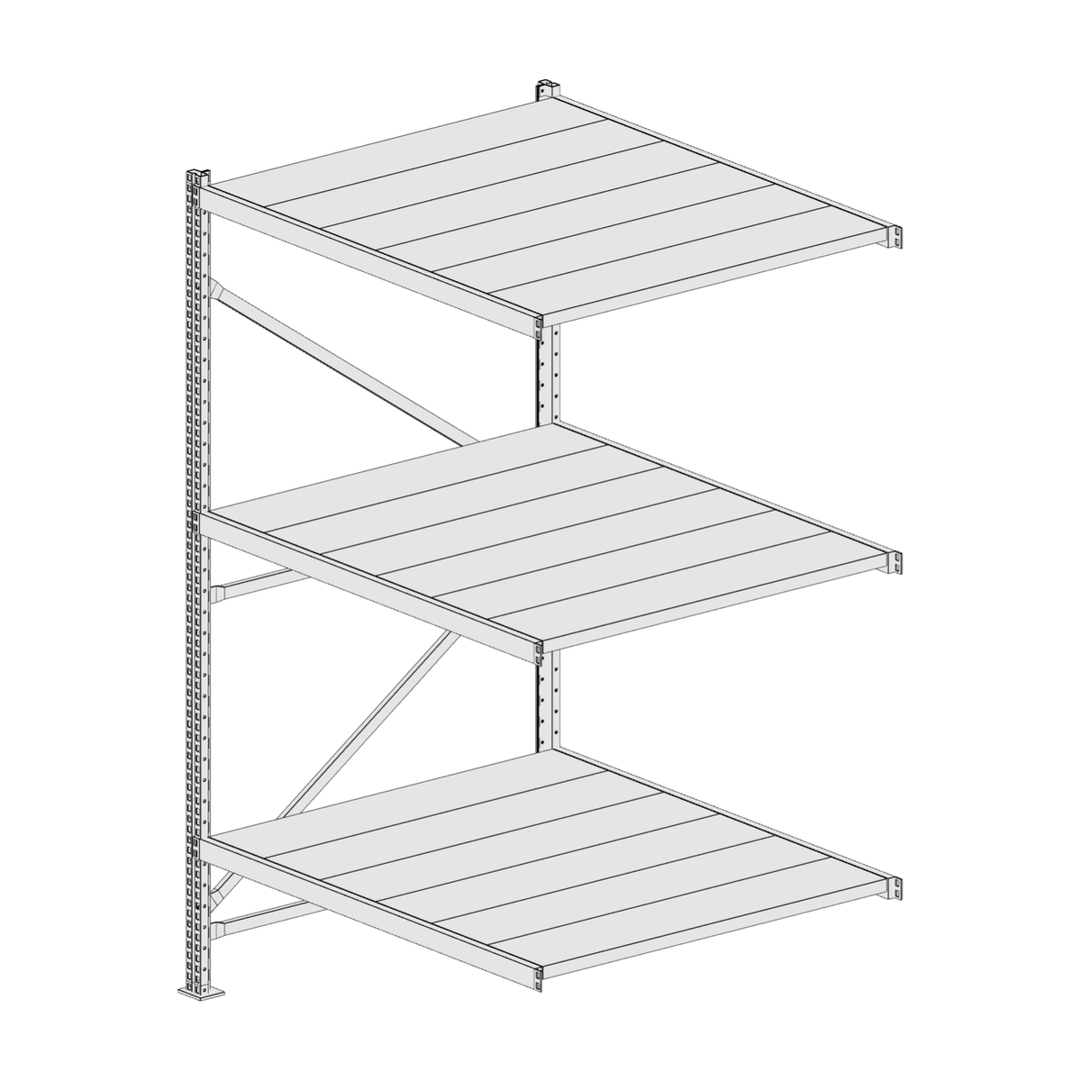 Scaffalatura MM50 modulo aggiuntivo bianco1950x1200x1000 mm