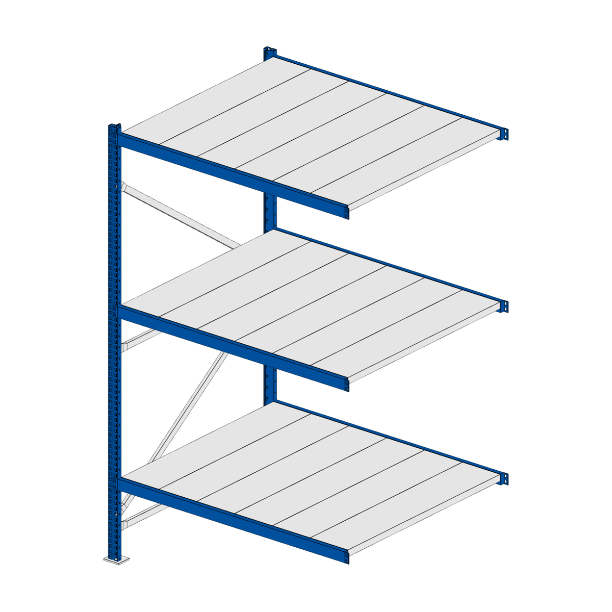 Scaffalatura MM50 modulo aggiuntivo RAL 5010 1950x1200x1000 mm