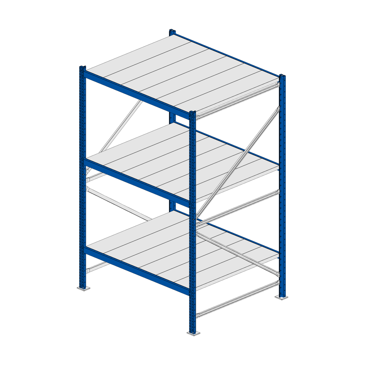 Scaffalatura MM50 modulo base RAL 5010 1950x1200x1000 mm
