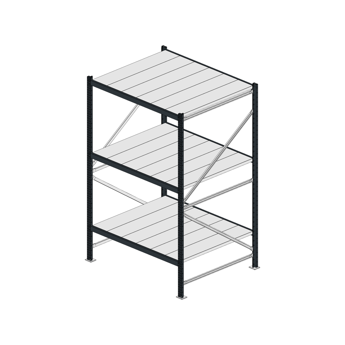 Scaffalatura MM50 modulo base RAL 7016 1950x1200x1000 mm