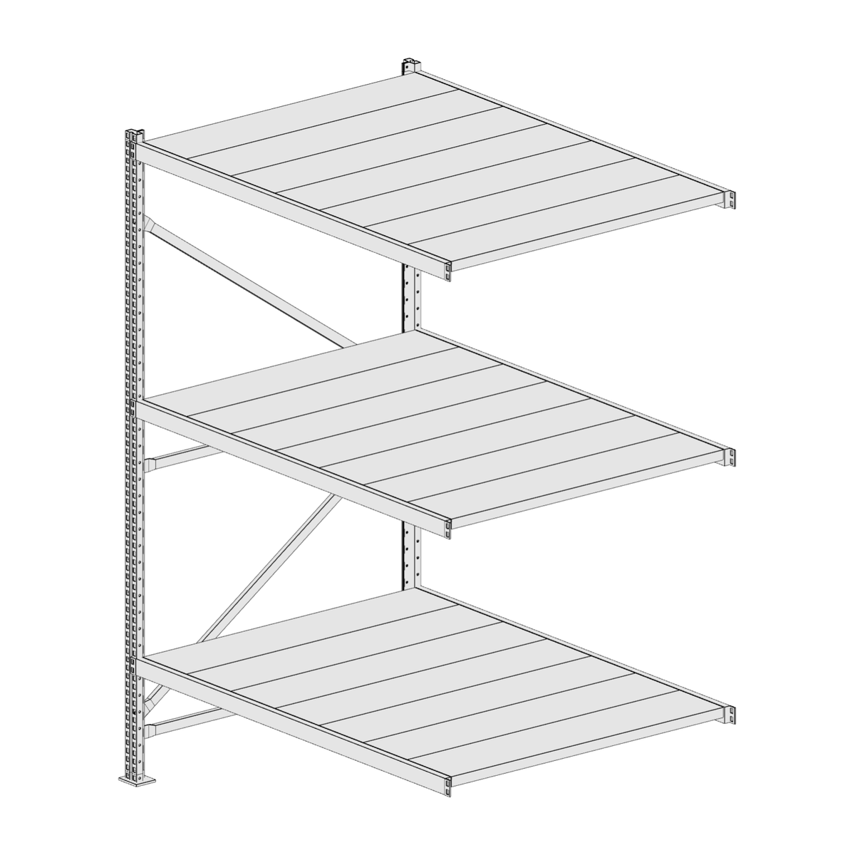 Scaffalatura MM50 modulo aggiuntivo bianco1950x1400x1000 mm