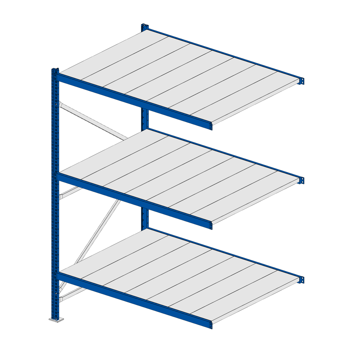 Scaffalatura MM50 modulo aggiuntivo RAL 5010 1950x1400x1000 mm