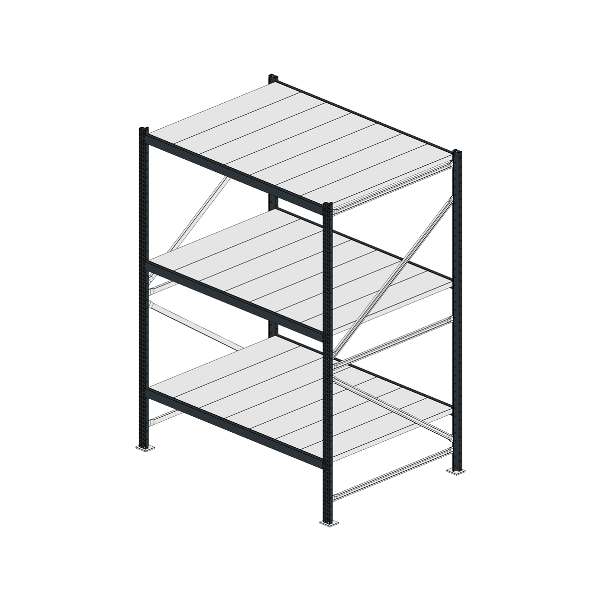 Scaffalatura MM50 modulo base RAL 7016 1950x1400x1000 mm