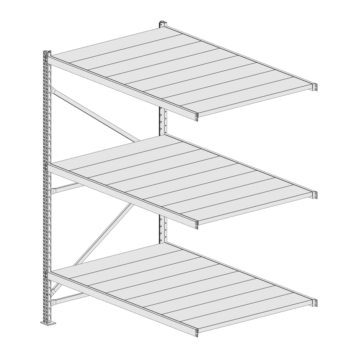 Scaffalatura MM50 modulo aggiuntivo bianco1950x1600x1000 mm