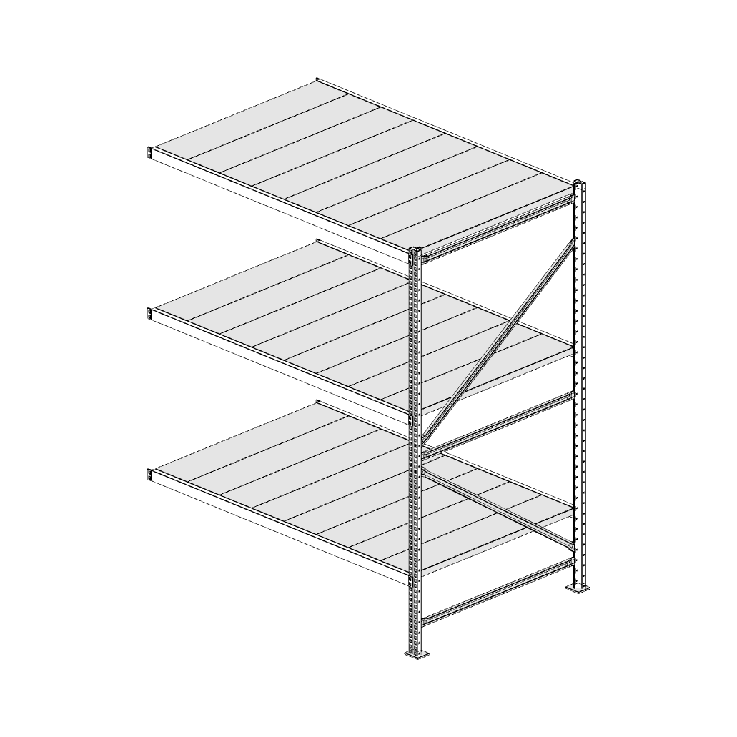 Scaffalatura MM50 modulo aggiuntivo bianco1950x1600x1000 mm