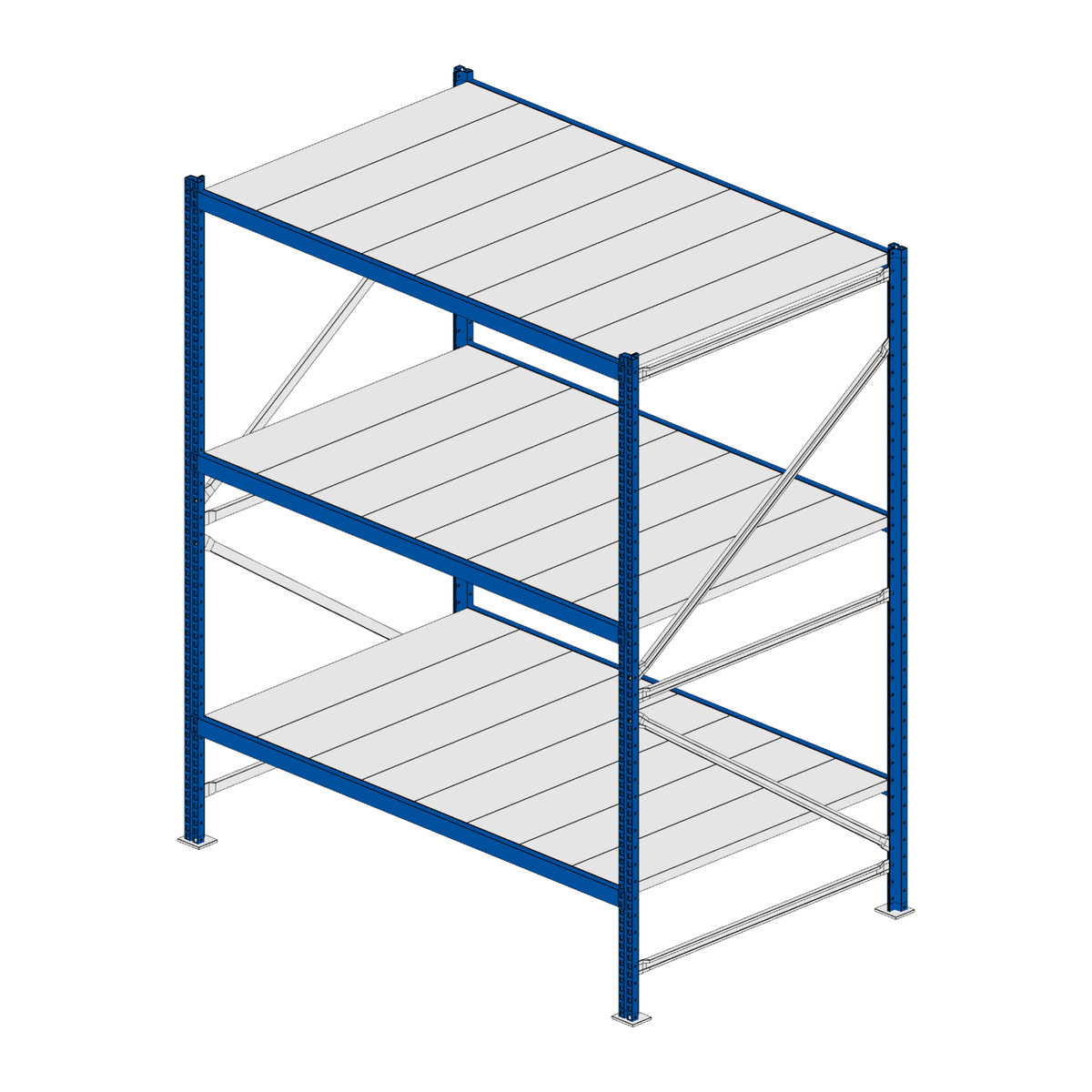 Scaffalatura MM50 modulo base RAL 5010 1950x1600x1000 mm