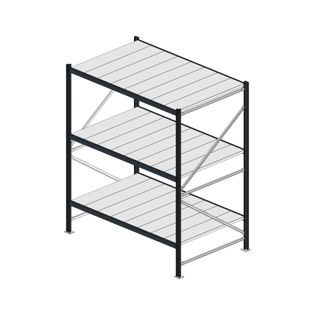Scaffalatura MM50 modulo base RAL 7016 1950x1600x1000 mm