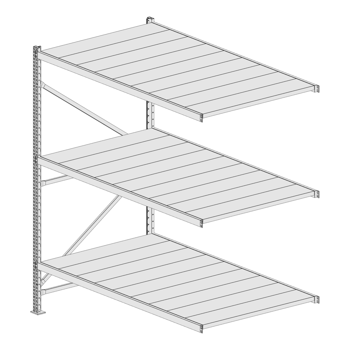 Scaffalatura MM50 modulo aggiuntivo bianco1950x1800x1000 mm