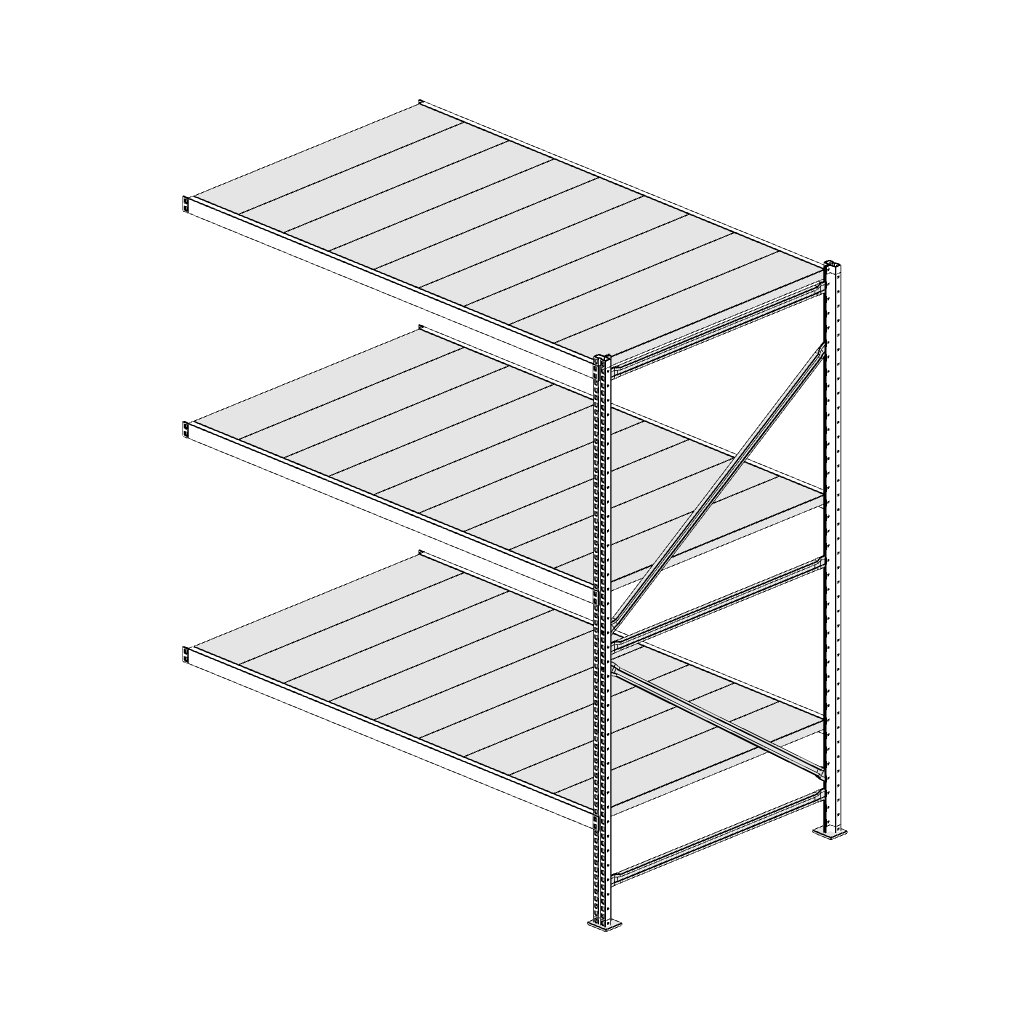 Scaffalatura MM50 modulo aggiuntivo bianco1950x1800x1000 mm