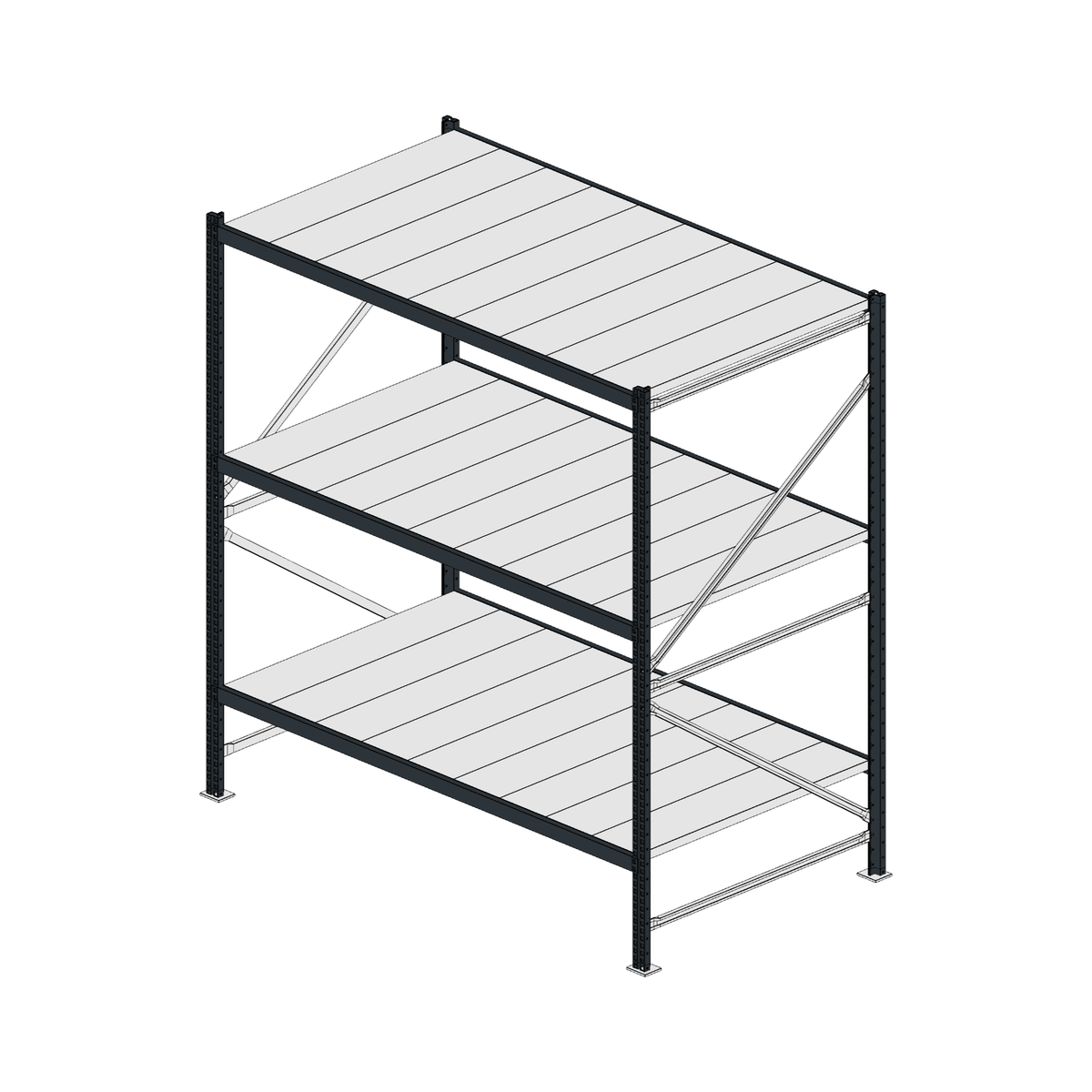 Scaffalatura MM50 modulo base RAL 7016 1950x1800x1000 mm