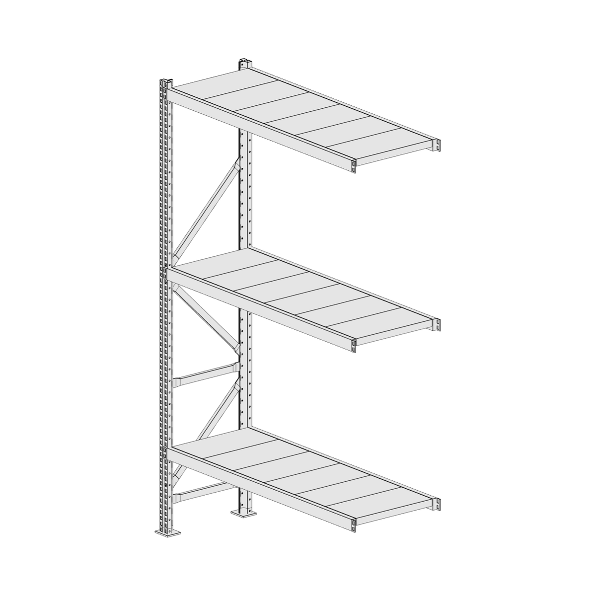 Scaffalatura MM50 modulo aggiuntivo bianco1950x1200x400 mm