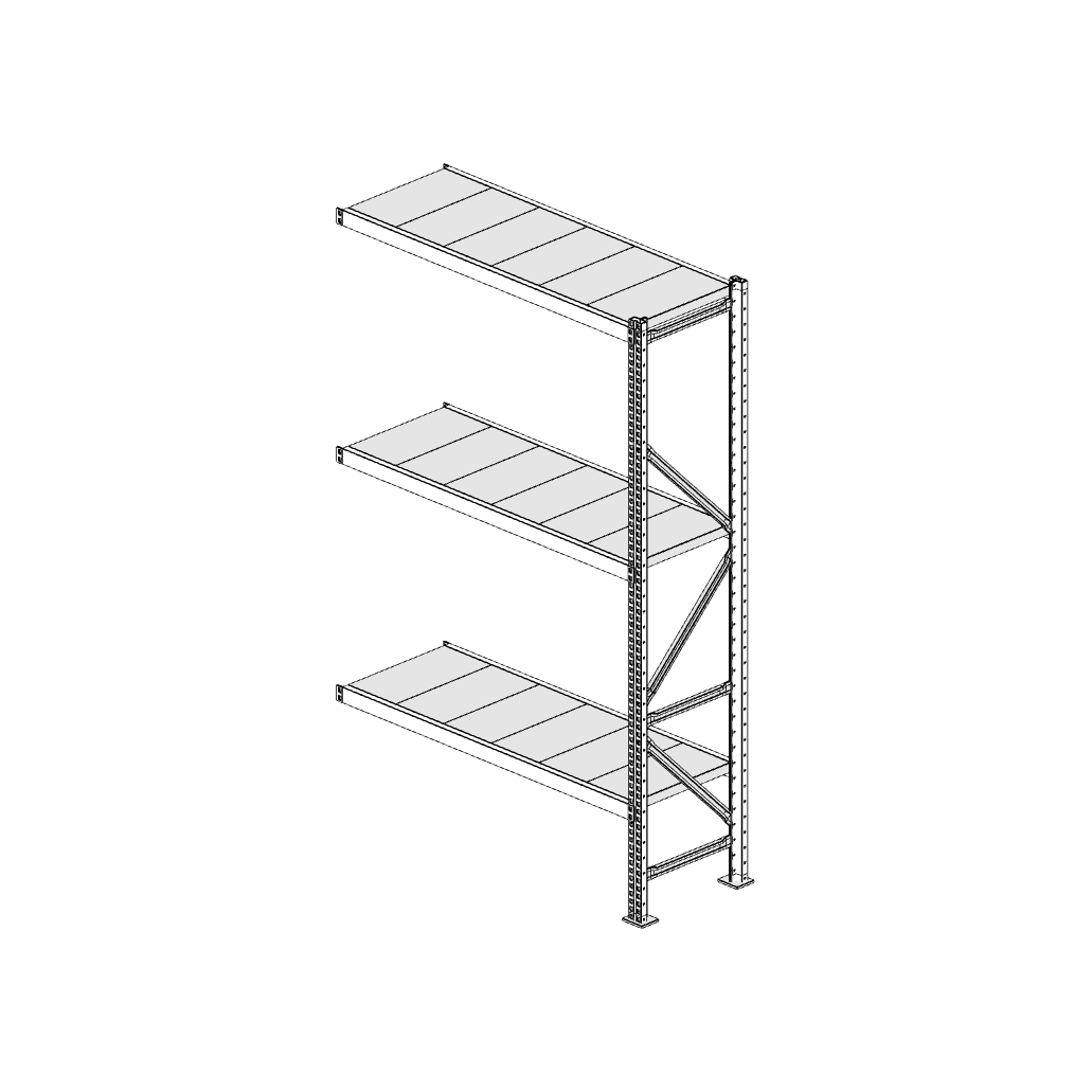 Scaffalatura MM50 modulo aggiuntivo bianco1950x1200x400 mm