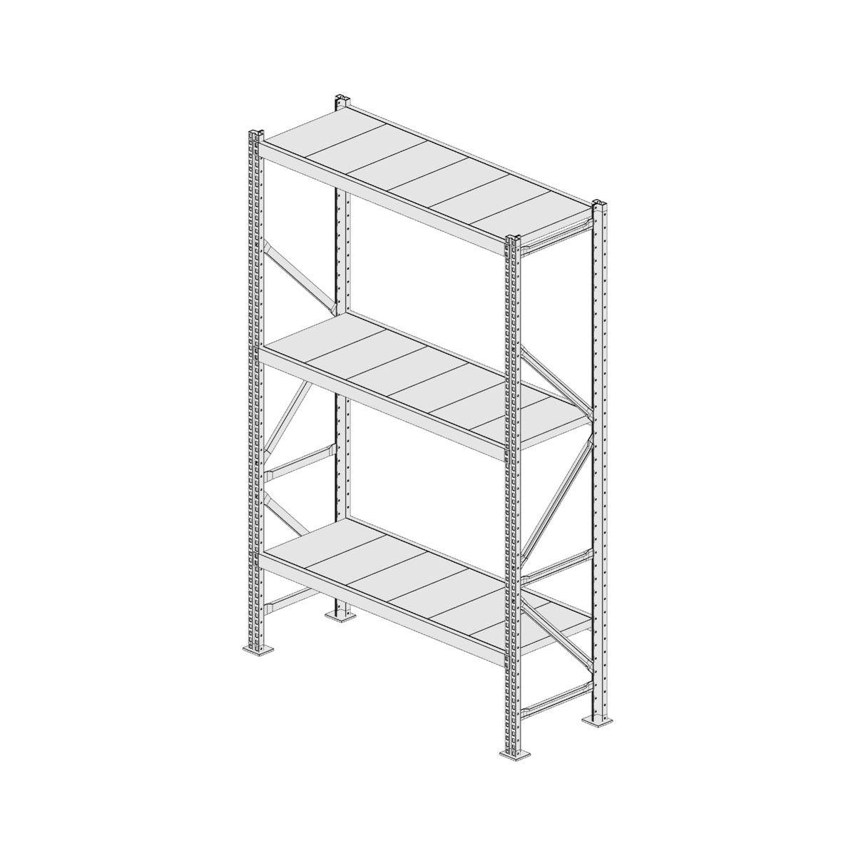 Scaffalatura MM50 modulo base bianco 1950x1200x400 mm
