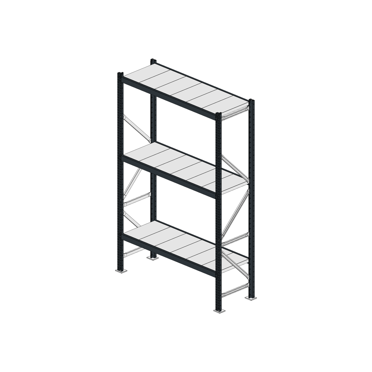 Scaffalatura MM50 modulo base RAL 7016 1950x1200x400 mm