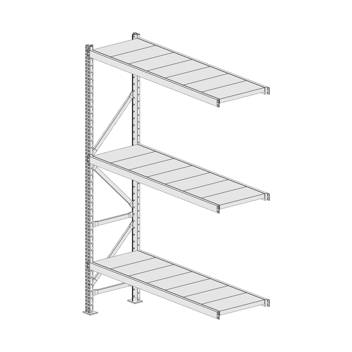 Scaffalatura MM50 modulo aggiuntivo bianco1950x1400x400 mm