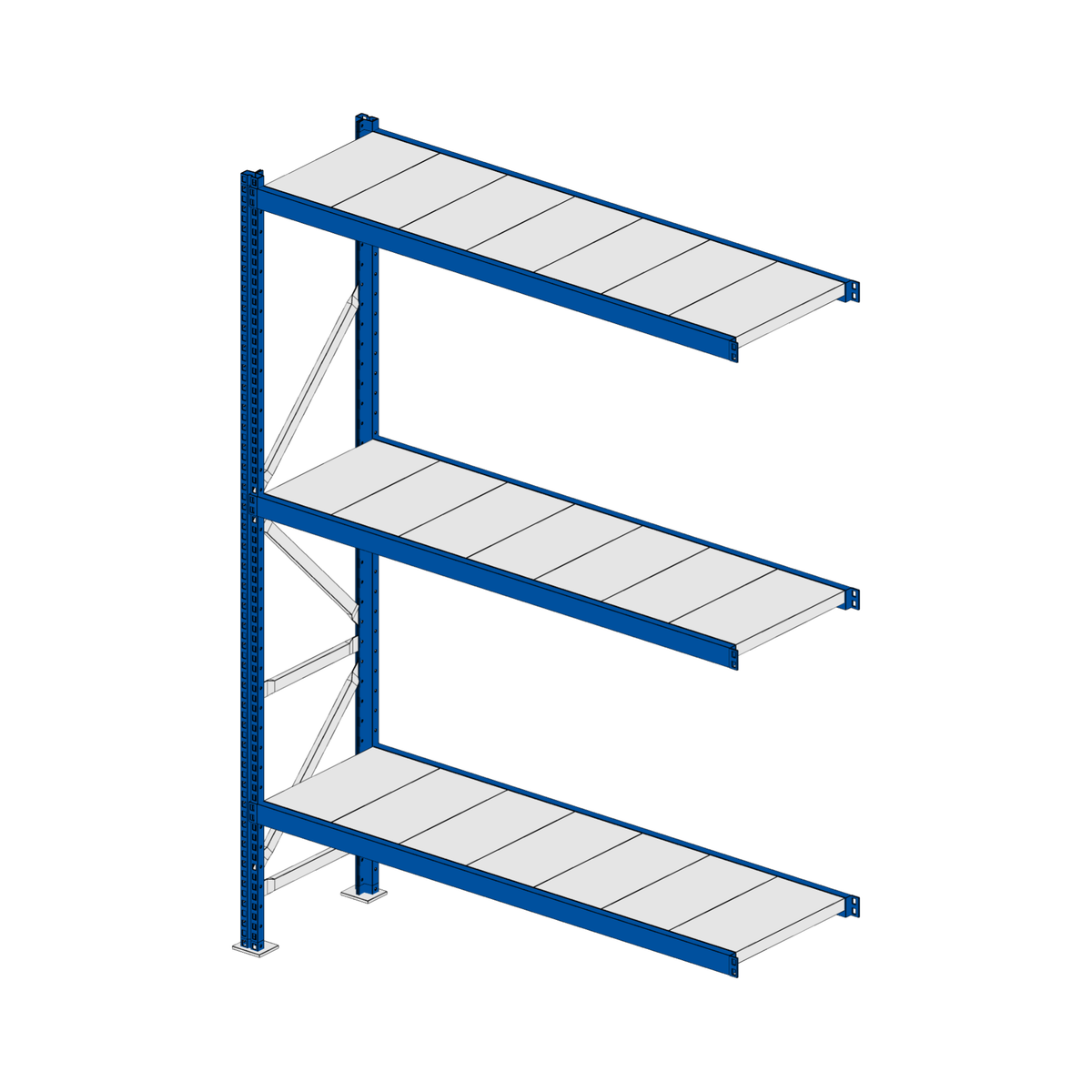 Scaffalatura MM50 modulo aggiuntivo RAL 5010 1950x1400x400 mm