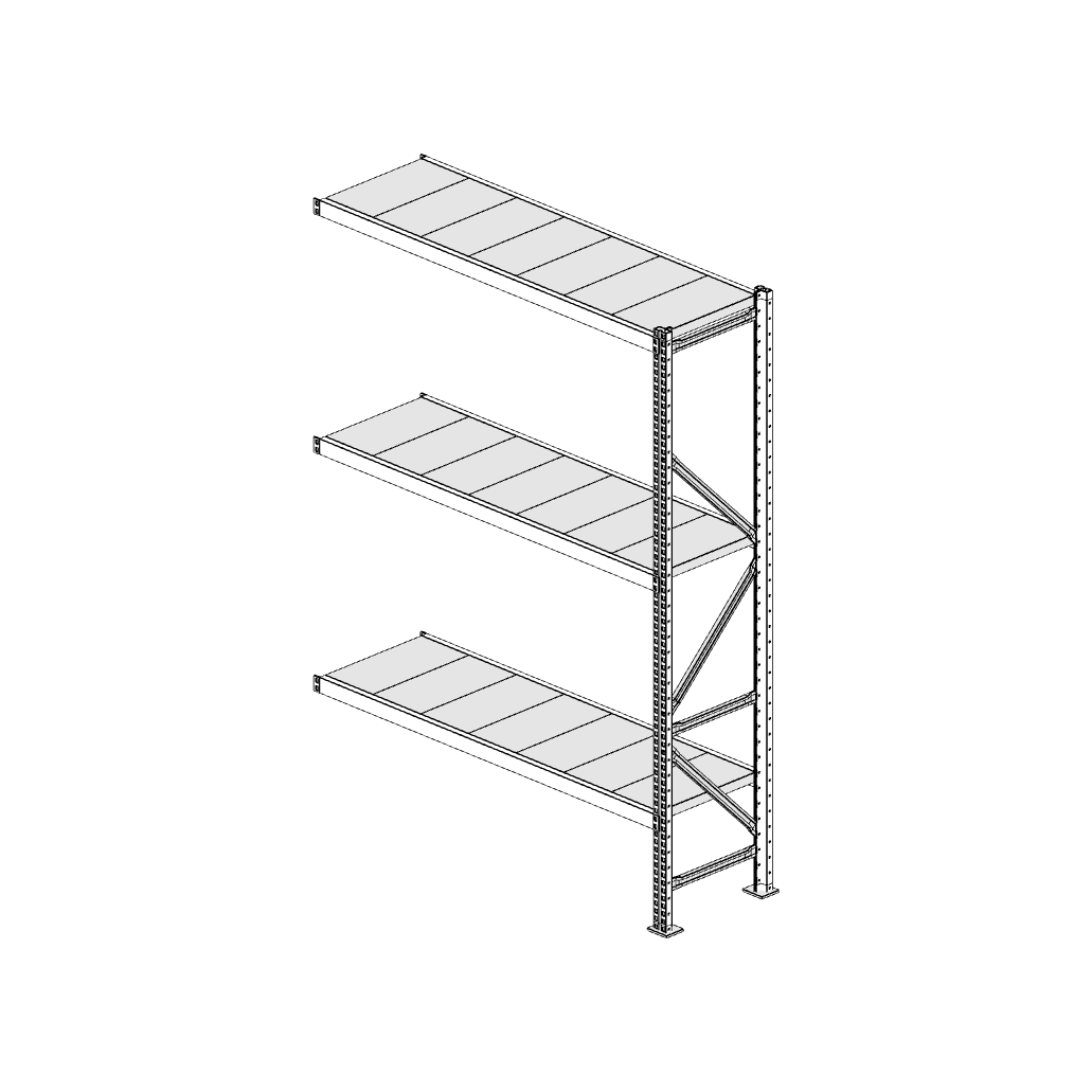 Scaffalatura MM50 modulo aggiuntivo bianco1950x1400x400 mm