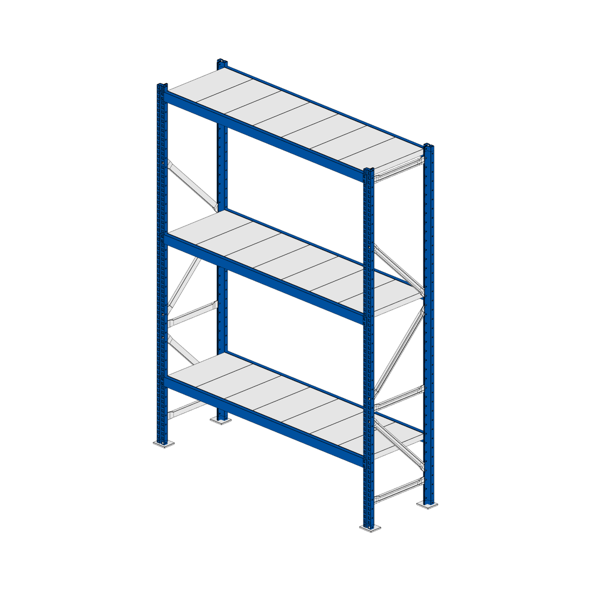 Scaffalatura MM50 modulo base RAL 5010 1950x1400x400 mm