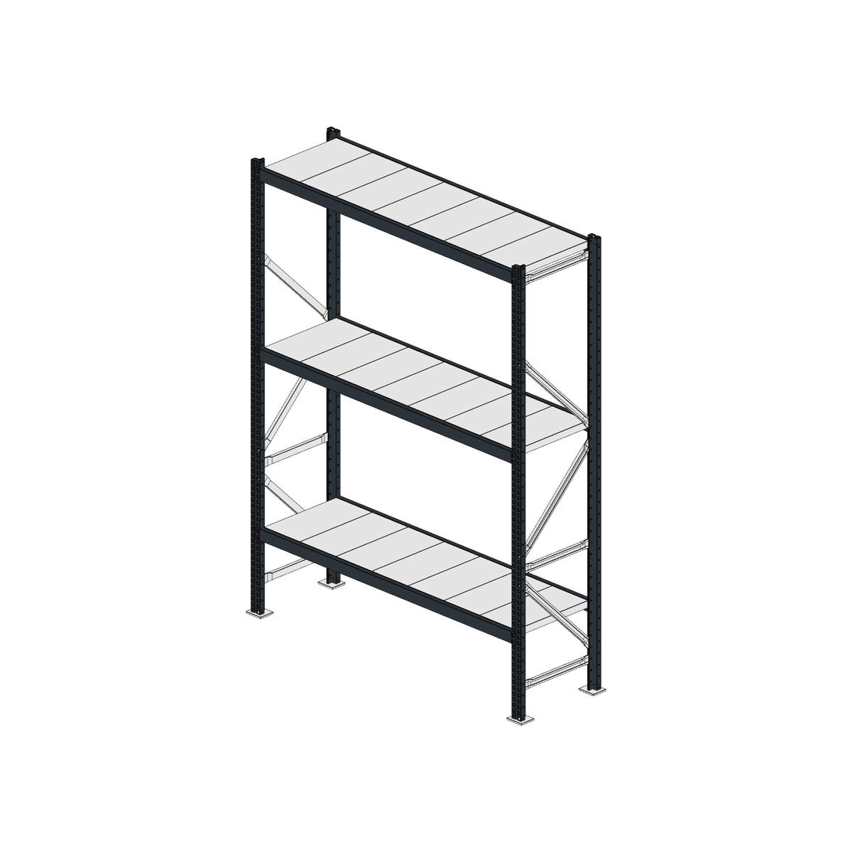 Scaffalatura MM50 modulo base RAL 7016 1950x1400x400 mm