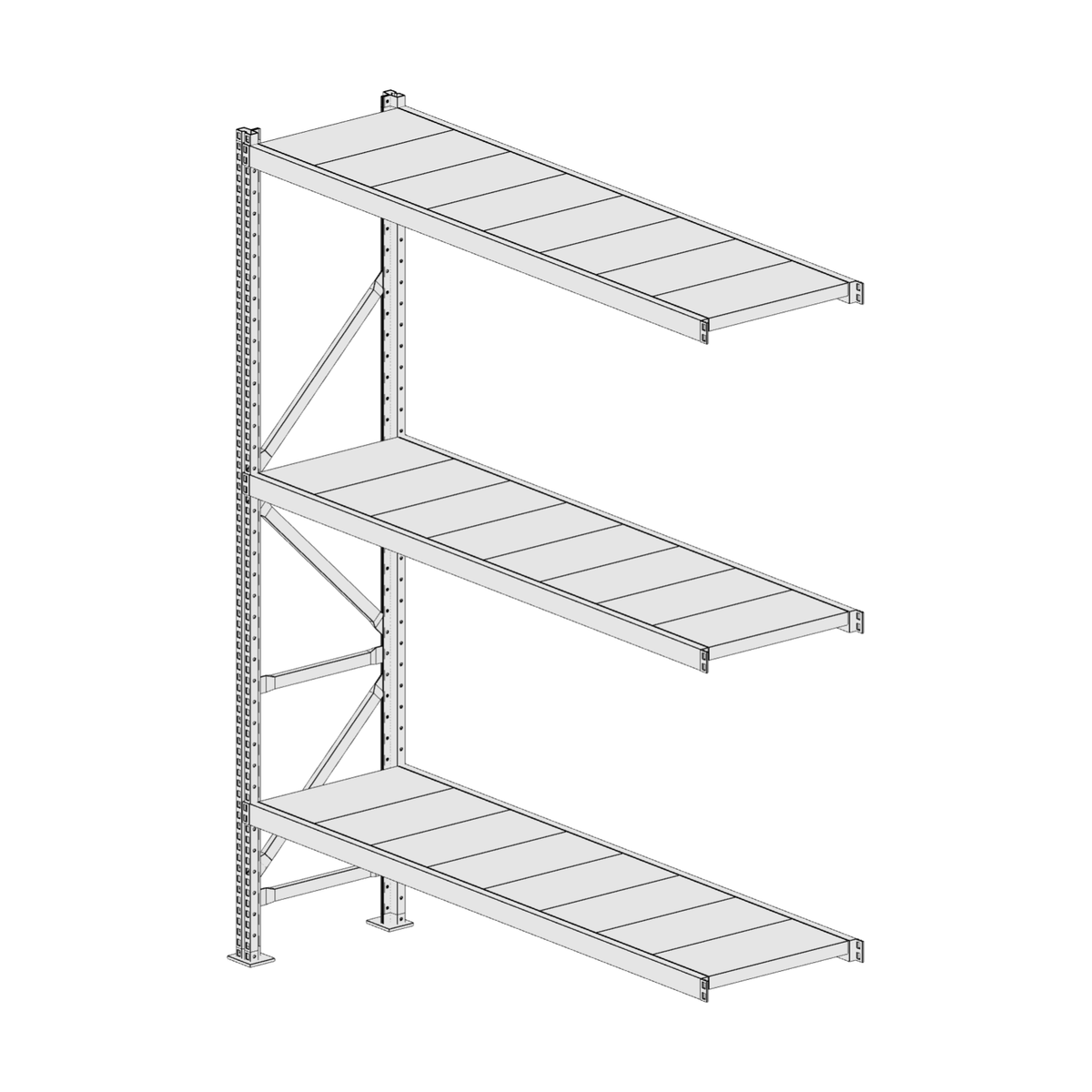 Scaffalatura MM50 modulo aggiuntivo bianco1950x1600x400 mm
