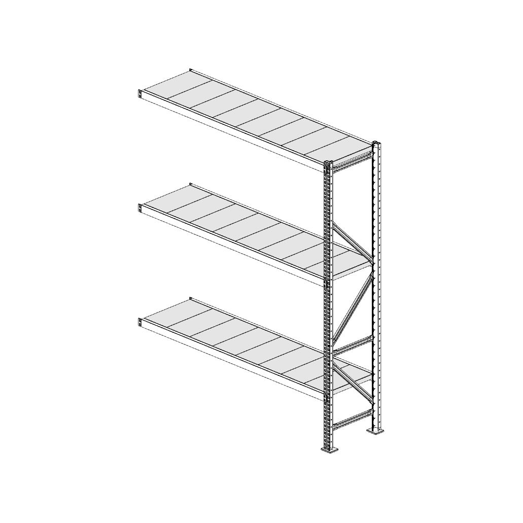 Scaffalatura MM50 modulo aggiuntivo bianco1950x1600x400 mm