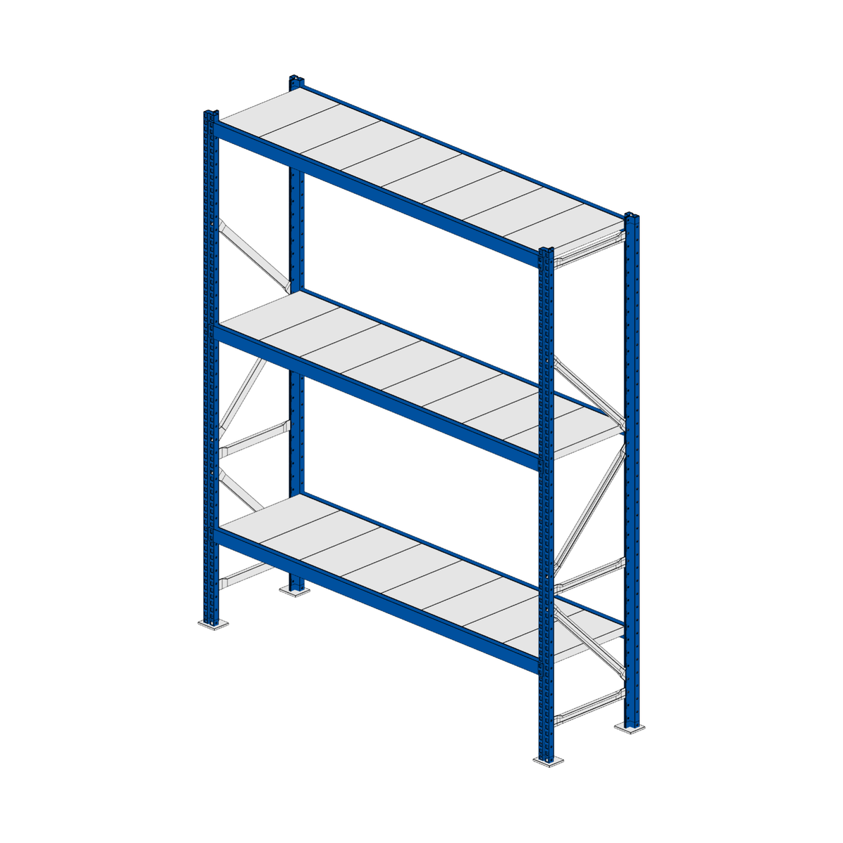 Scaffalatura MM50 modulo base RAL 5010 1950x1600x400 mm