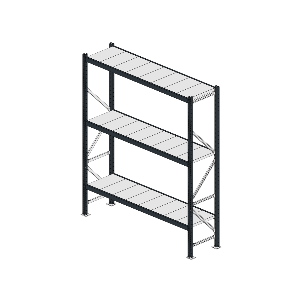 Scaffalatura MM50 modulo base RAL 7016 1950x1600x400 mm