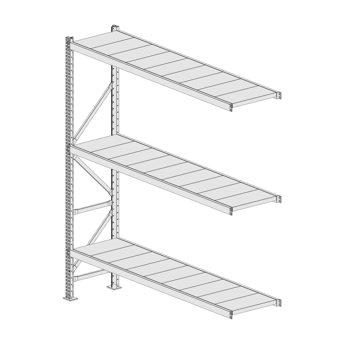 Scaffalatura MM50 modulo aggiuntivo bianco1950x1800x400 mm