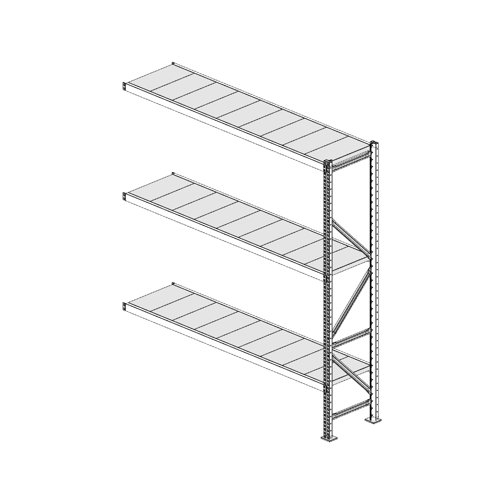Scaffalatura MM50 modulo aggiuntivo bianco1950x1800x400 mm
