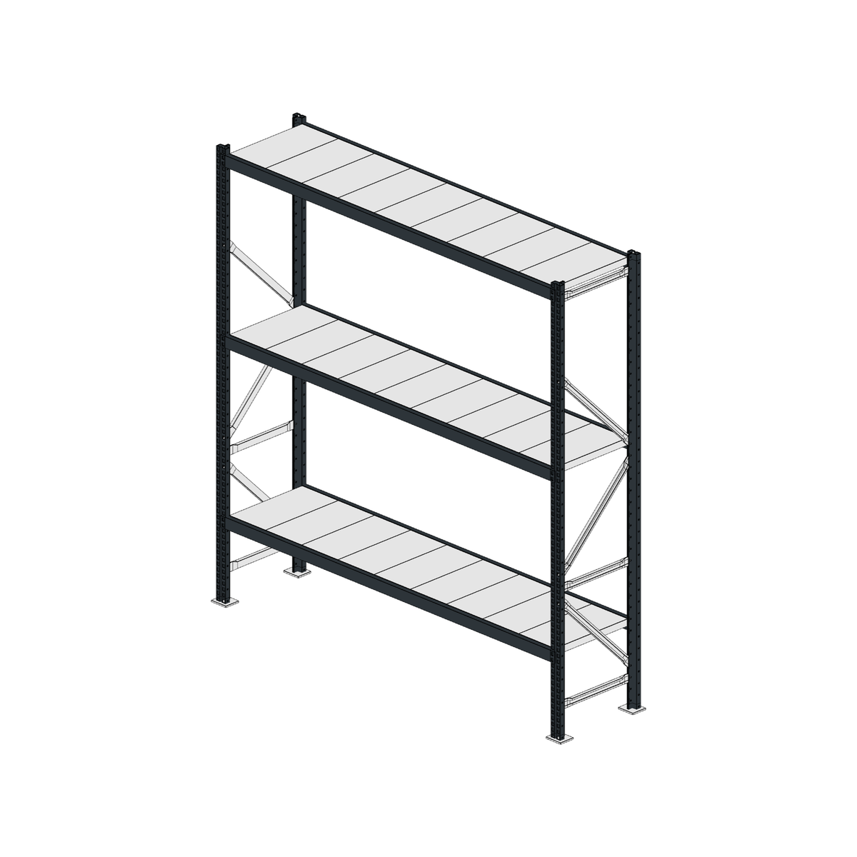 Scaffalatura MM50 modulo base RAL 7016 1950x1800x400 mm