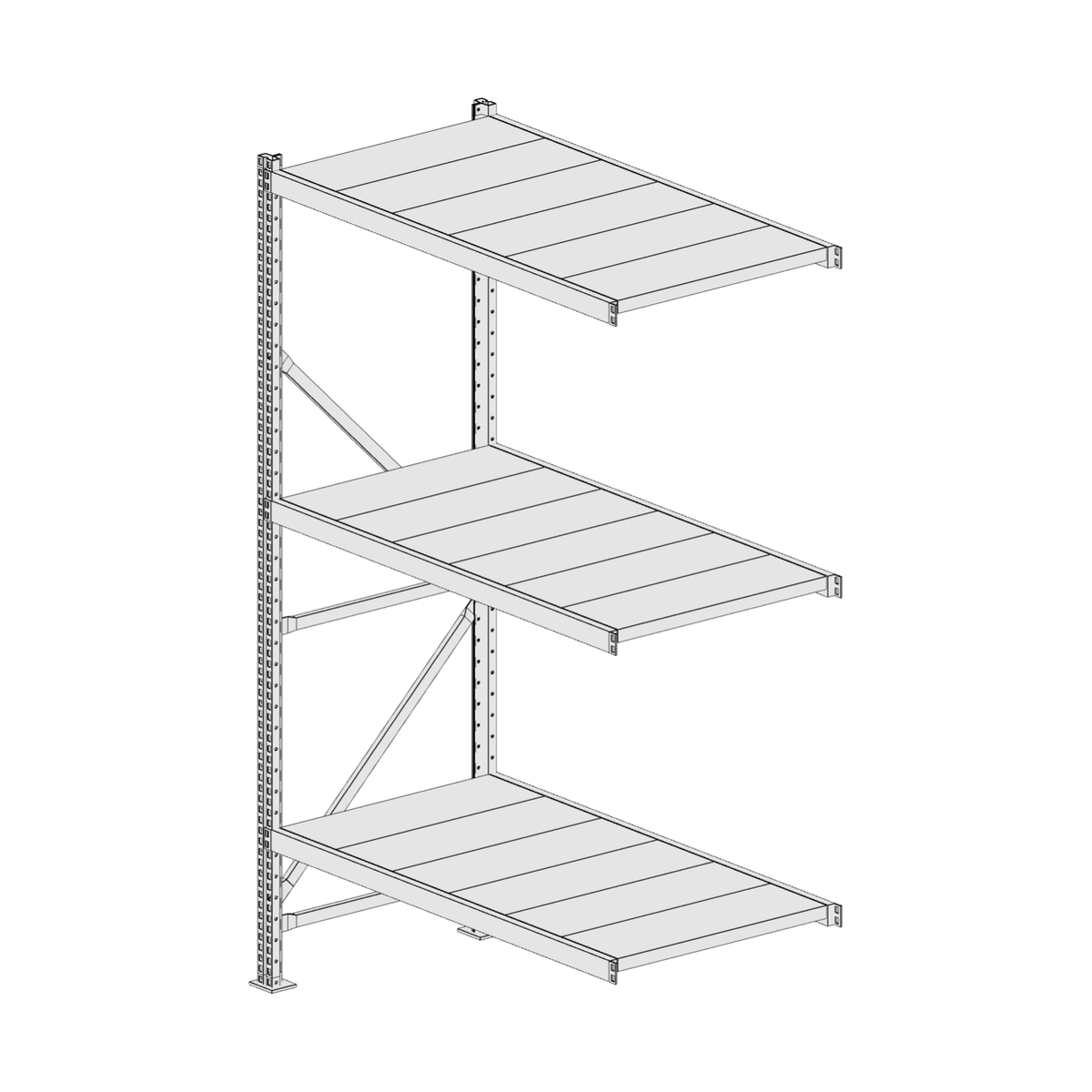Scaffalatura MM50 modulo aggiuntivo bianco1950x1200x600 mm