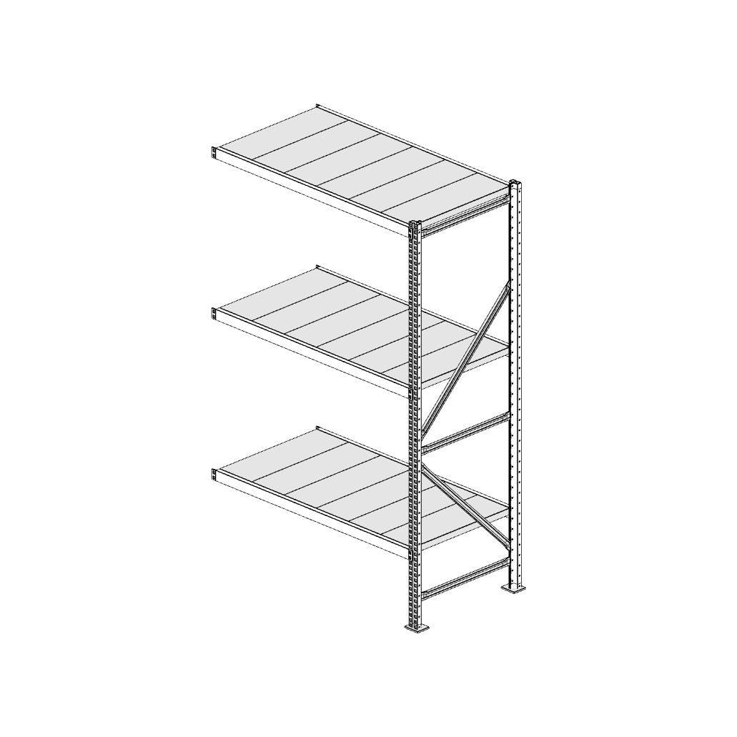 Scaffalatura MM50 modulo aggiuntivo bianco1950x1200x600 mm