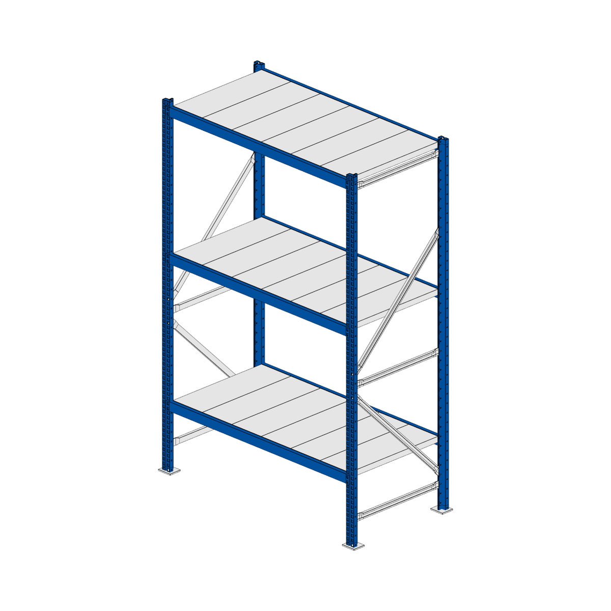 Scaffalatura MM50 modulo base RAL 5010 1950x1200x600 mm