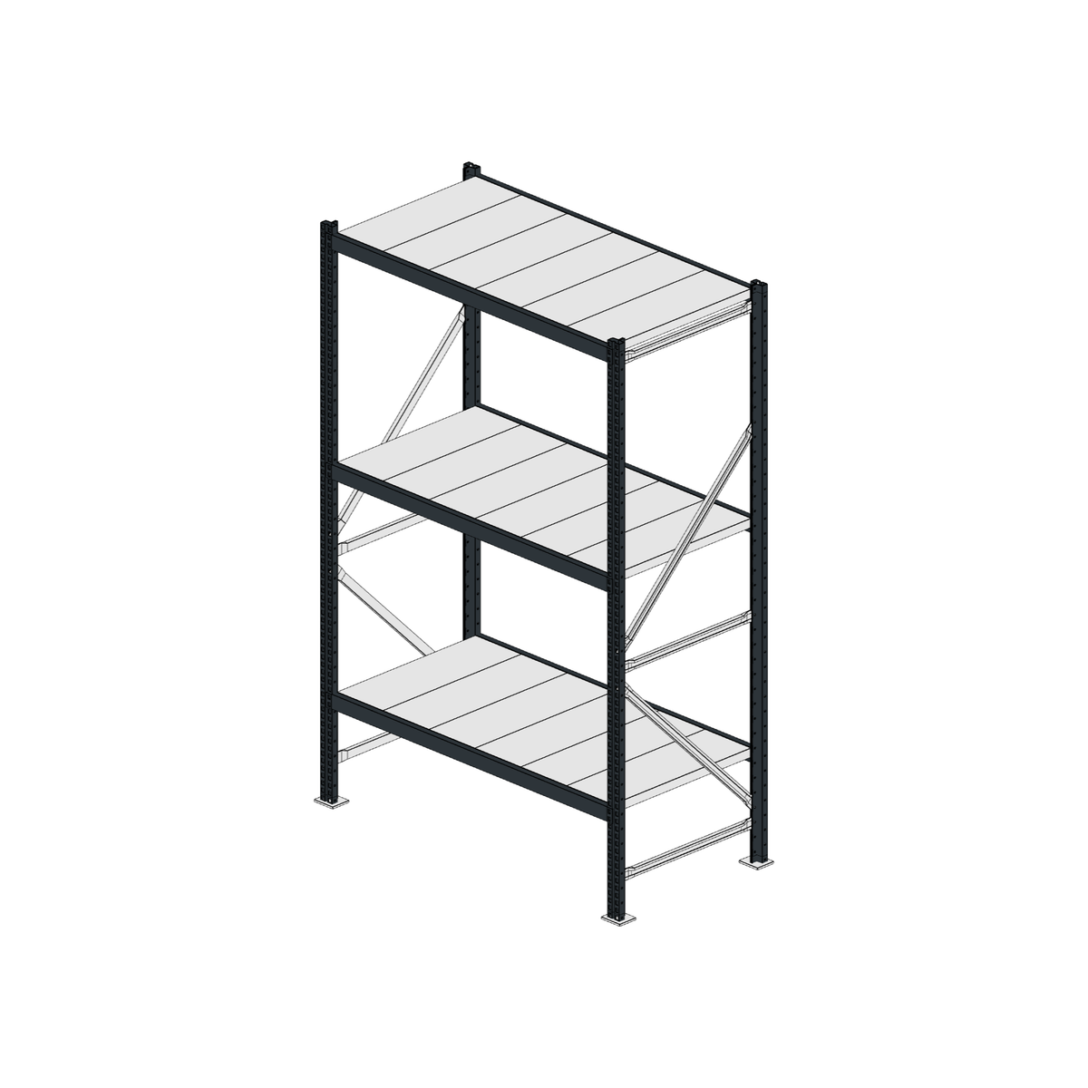 Scaffalatura MM50 modulo base RAL 7016 1950x1200x600 mm