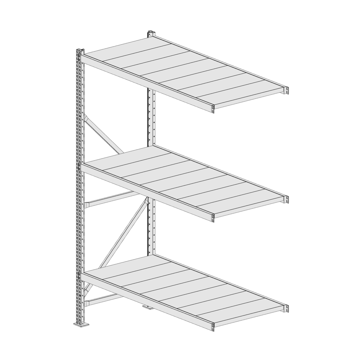Scaffalatura MM50 modulo aggiuntivo bianco1950x1400x600 mm