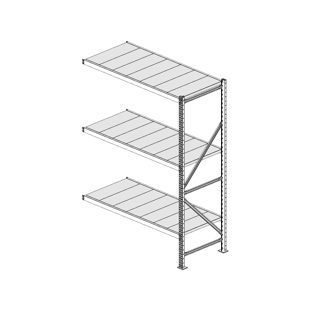 Scaffalatura MM50 modulo aggiuntivo bianco1950x1400x600 mm