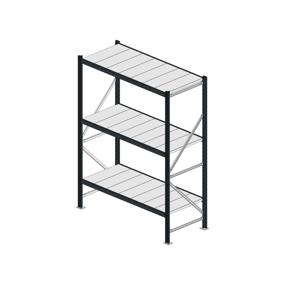 Scaffalatura MM50 modulo base RAL 7016 1950x1400x600 mm