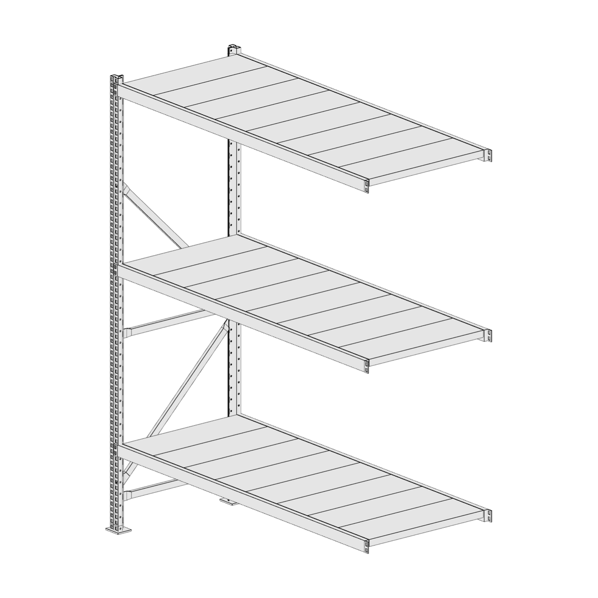 Scaffalatura MM50 modulo aggiuntivo bianco1950x1600x600 mm
