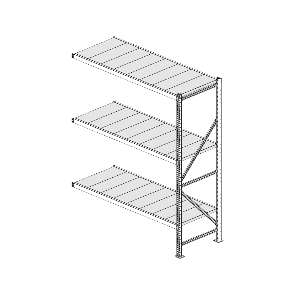Scaffalatura MM50 modulo aggiuntivo bianco1950x1600x600 mm