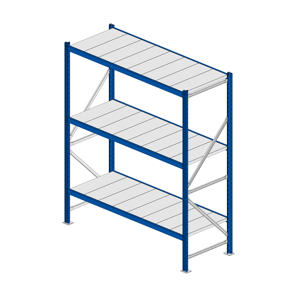 Scaffalatura MM50 modulo base RAL 5010 1950x1600x600 mm
