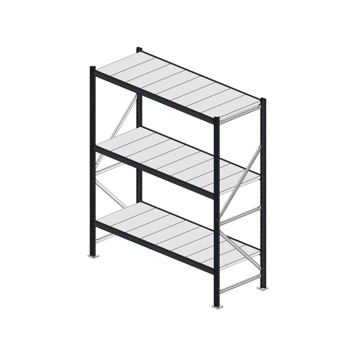 Scaffalatura MM50 modulo base RAL 7016 1950x1600x600 mm