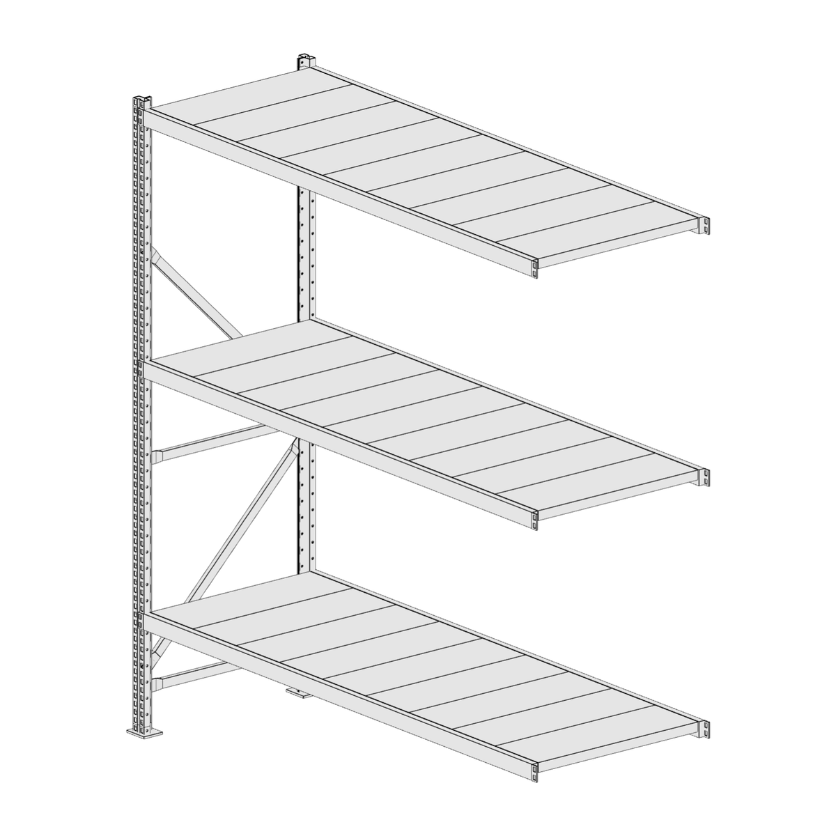 Scaffalatura MM50 modulo aggiuntivo bianco1950x1800x600 mm