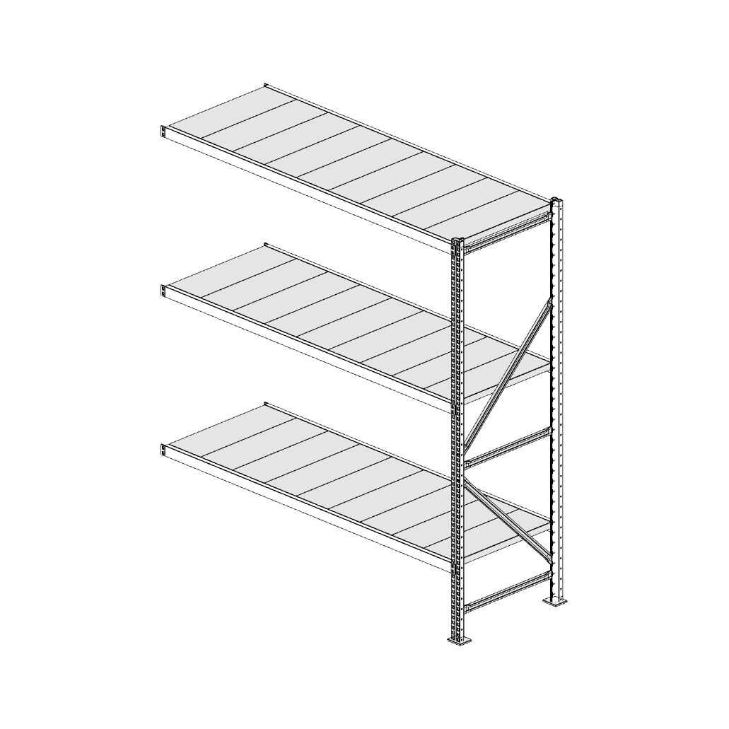 Scaffalatura MM50 modulo aggiuntivo bianco1950x1800x600 mm